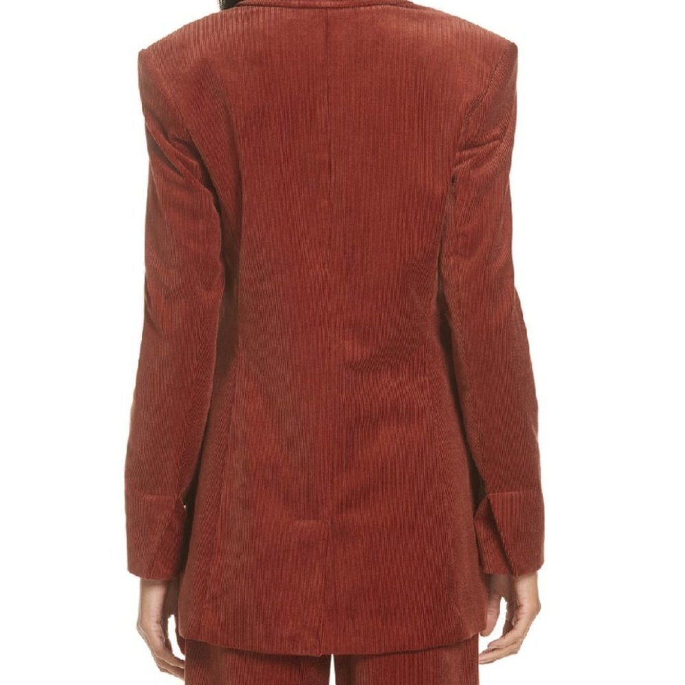 A. L. C. Vernay Corduroy Blazer In Deep Rust Size US 10 Rare Find - Picture 6 of 13